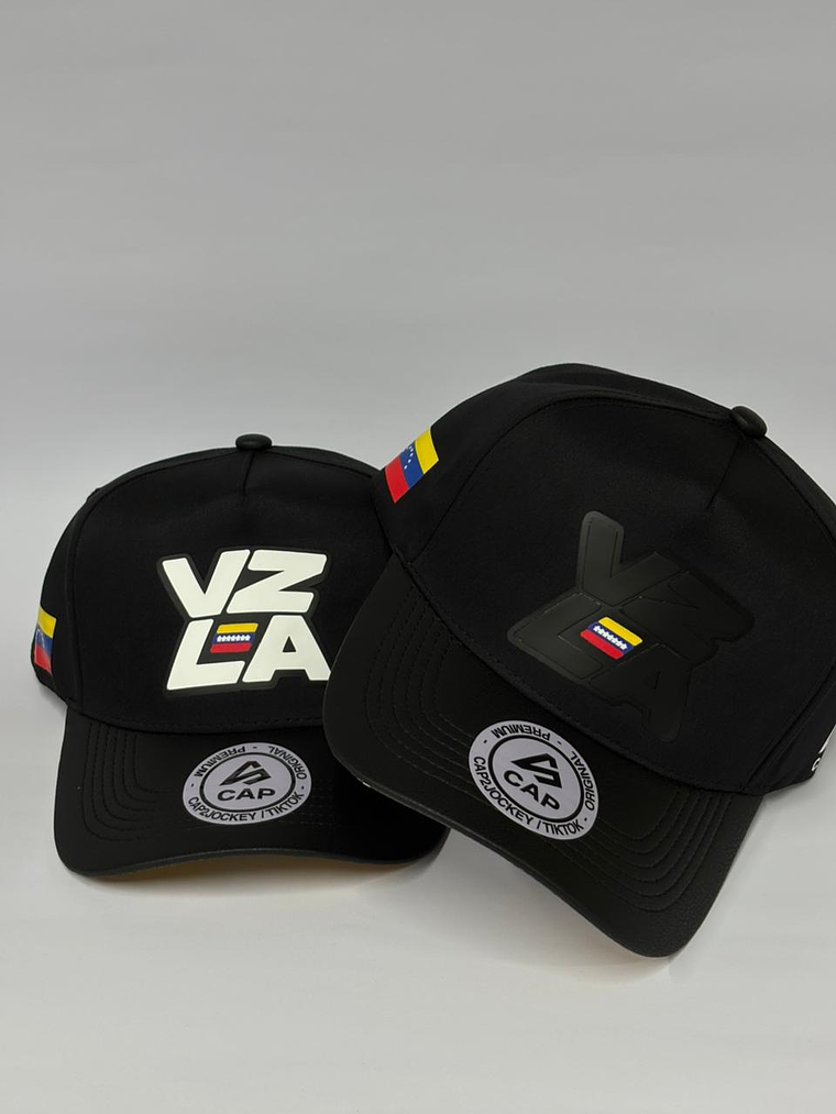 Gorra de lona 5p - Negro / VZLA Caucho 3D  1