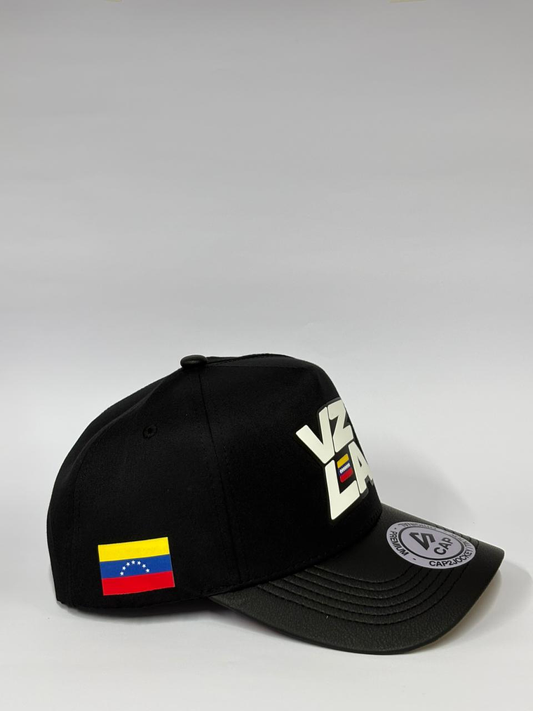 Gorra de lona 5p - Negro / VZLA Caucho 3D  4