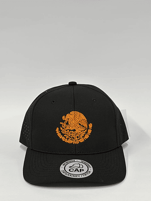 Gorra de lona 6p - Negro / Escudo de México 
