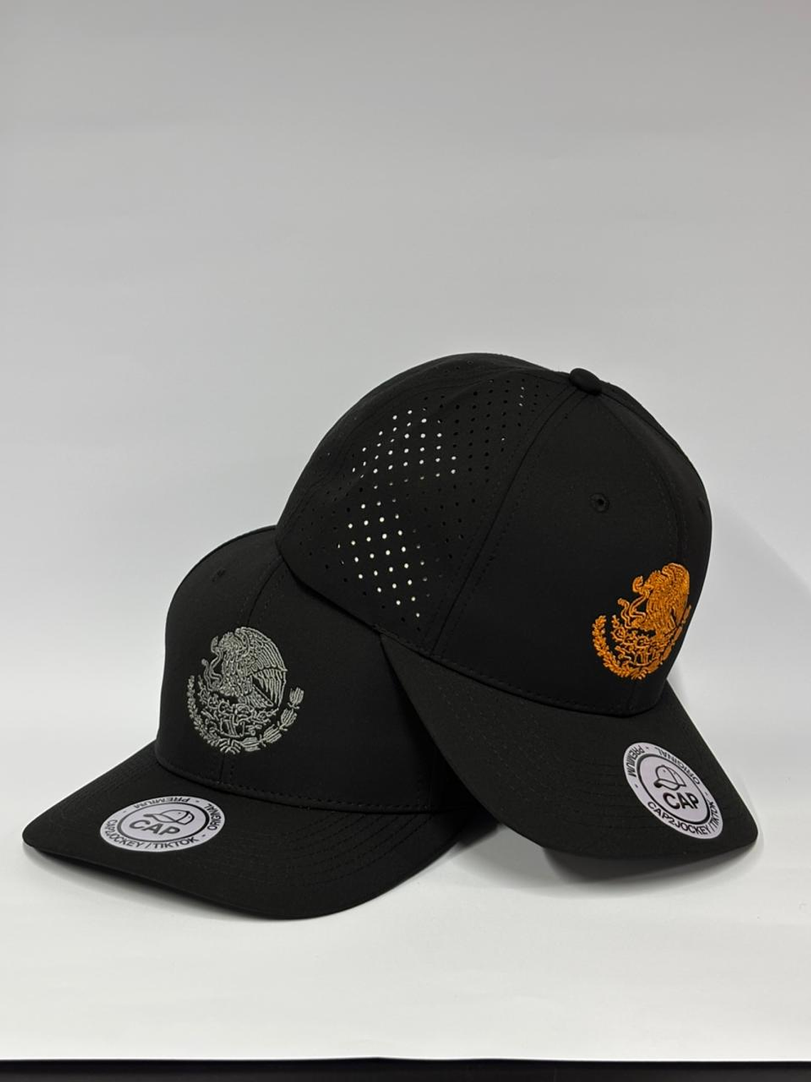 Gorra de lona 6p - Negro / Escudo de México  3