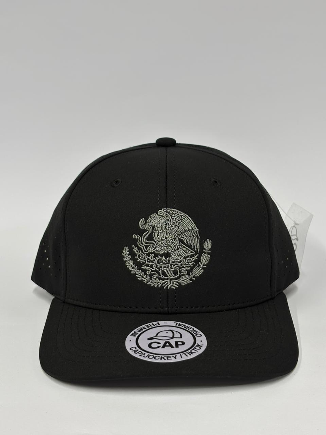 Gorra de lona 6p - Negro / Escudo de México 2 1