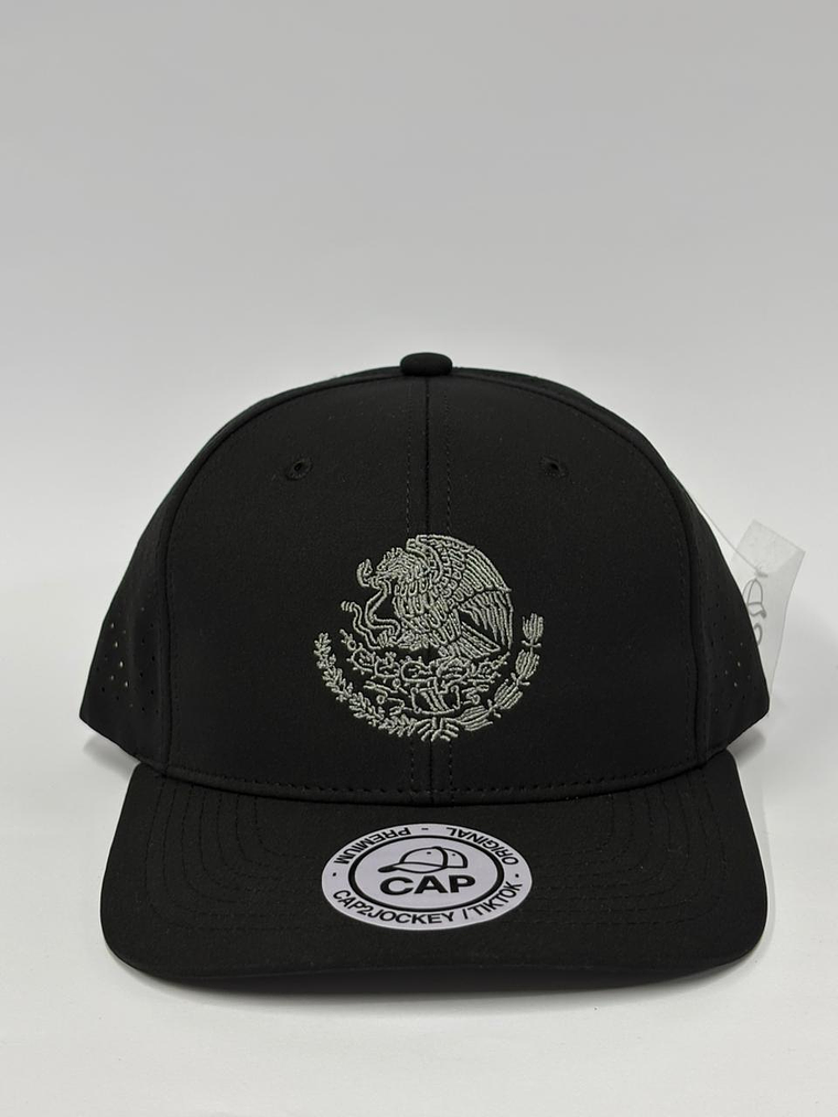 Gorra de lona 6p - Negro / Escudo de México 2 1