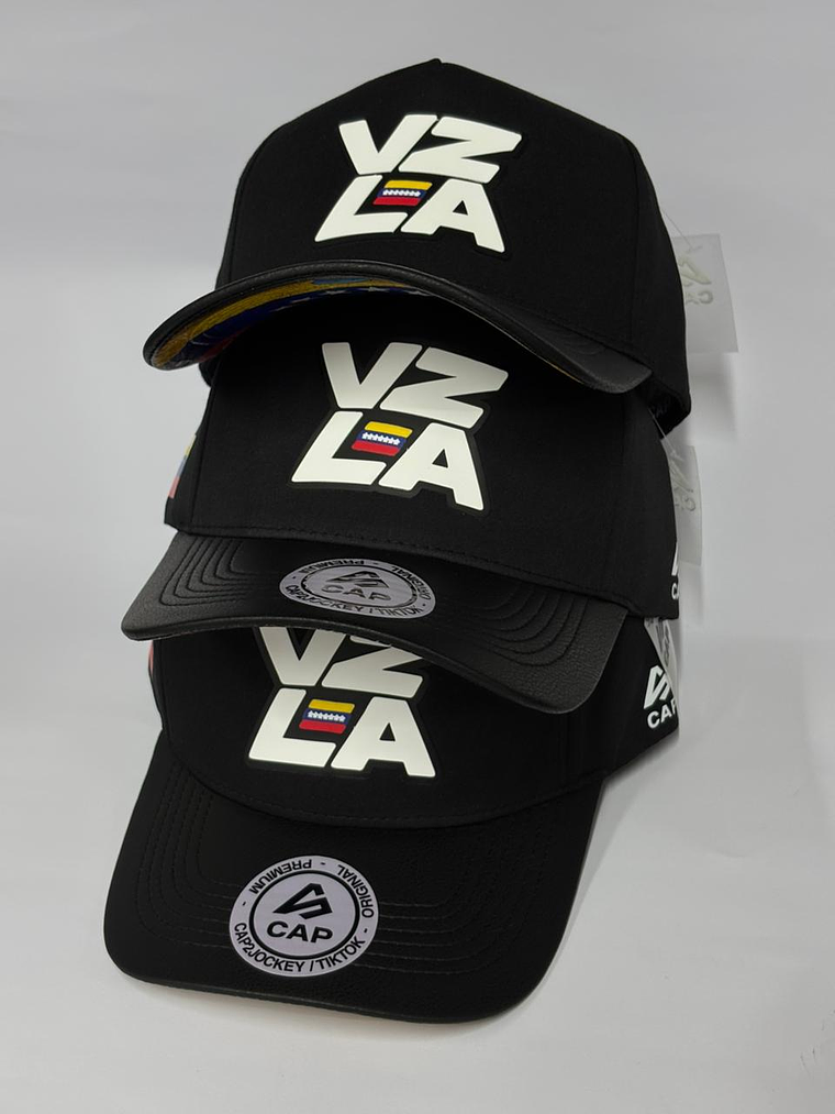 Gorra de lona 5p - Negro / VZLA Caucho 3D  7