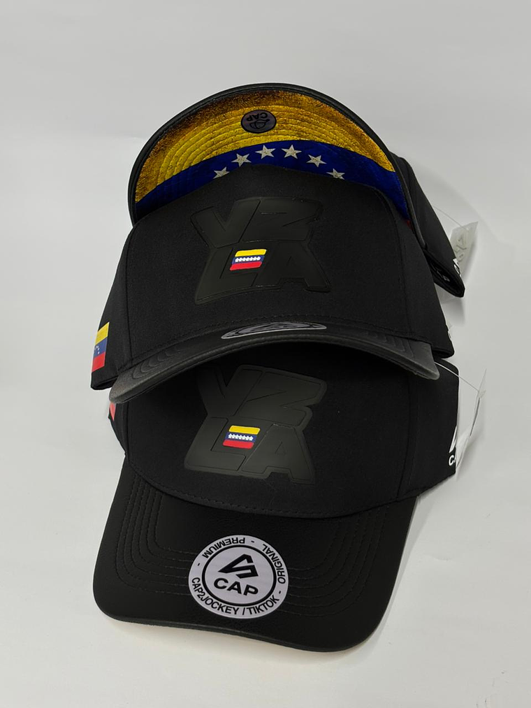 Gorra de lona 5p - Negro / VZLA Caucho 3D  8