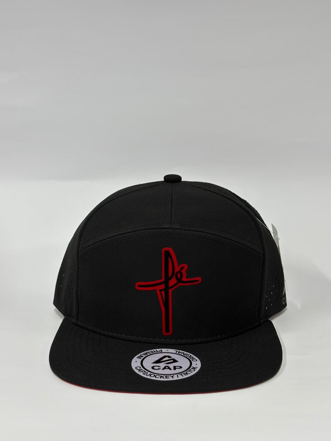 Gorra de lona 7p - Negro x rojo / FE ultra  1