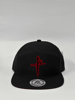 Gorra de lona 7p - Negro x rojo / FE ultra 
