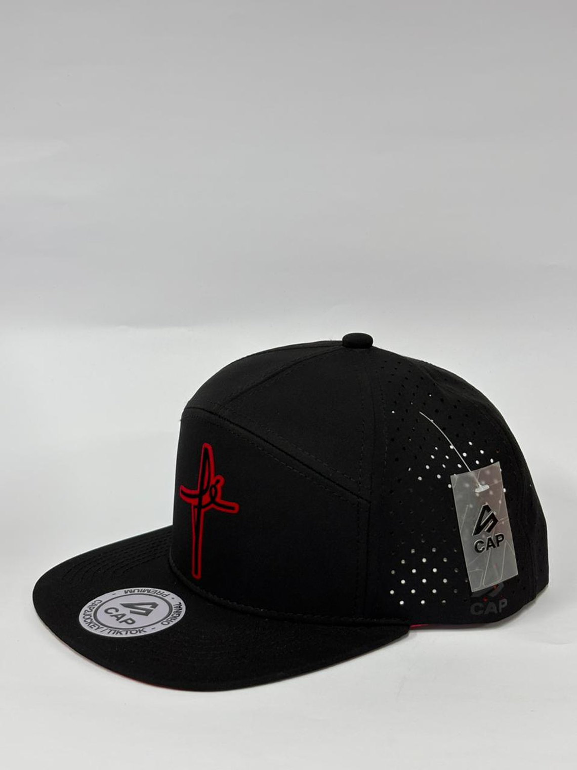 Gorra de lona 7p - Negro x rojo / FE ultra  2