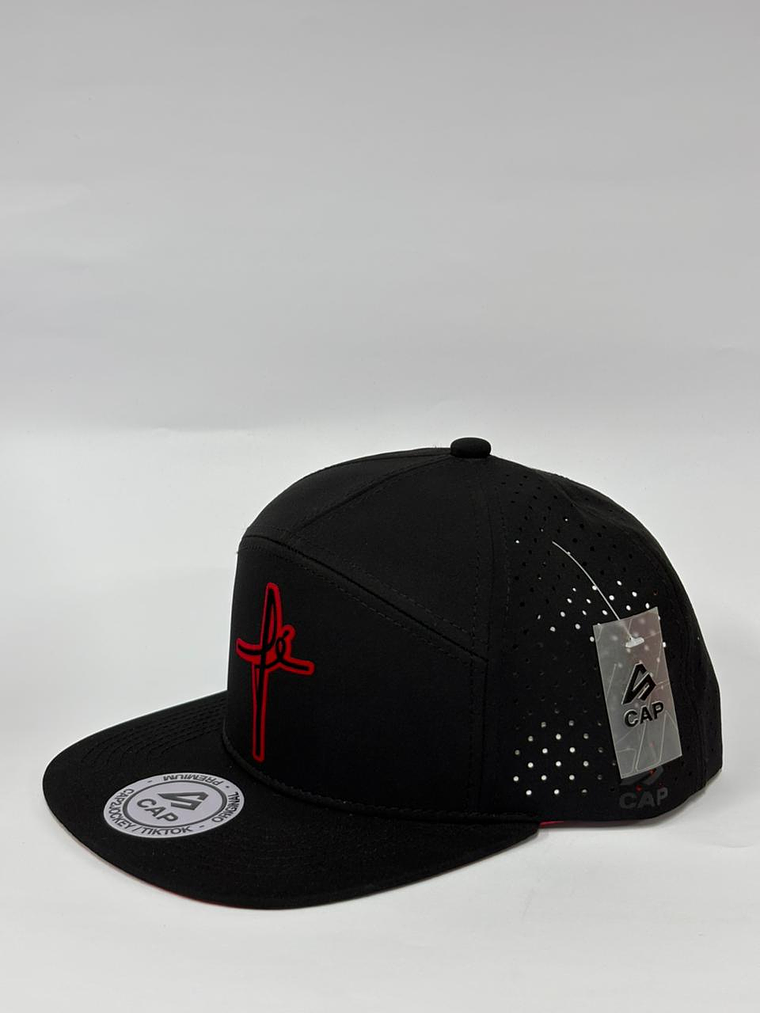 Gorra de lona 7p - Negro x rojo / FE ultra  2