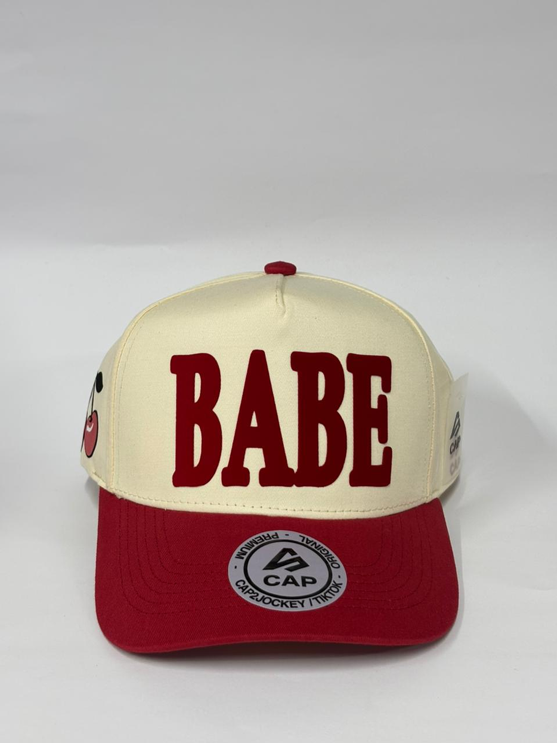 Gorra de lona 5p - Beige x rojo - BABE  1