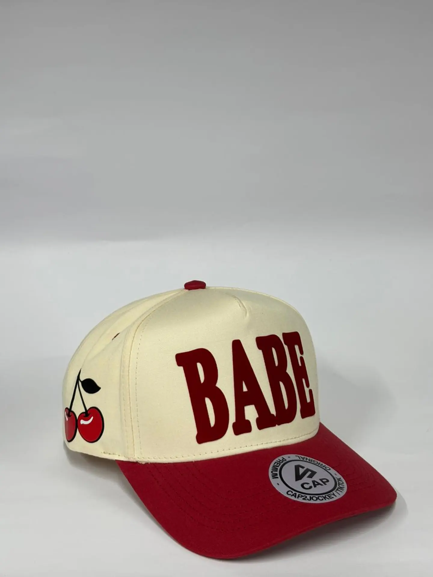 Gorra de lona 5p - Beige x rojo - BABE  2