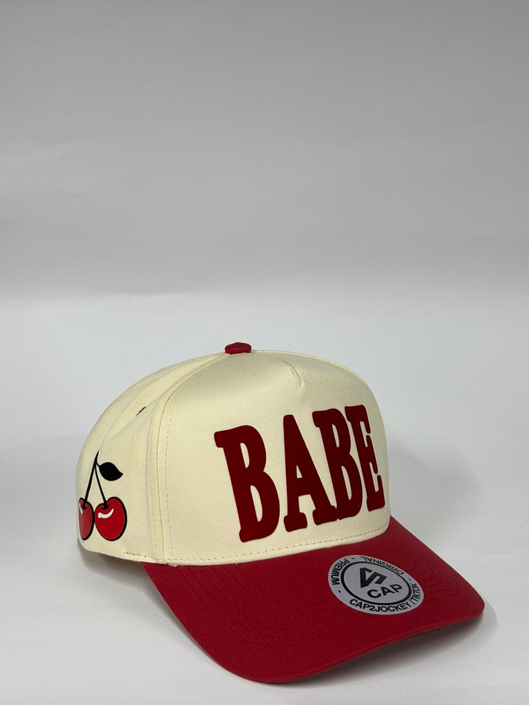 Gorra de lona 5p - Beige x rojo - BABE  2