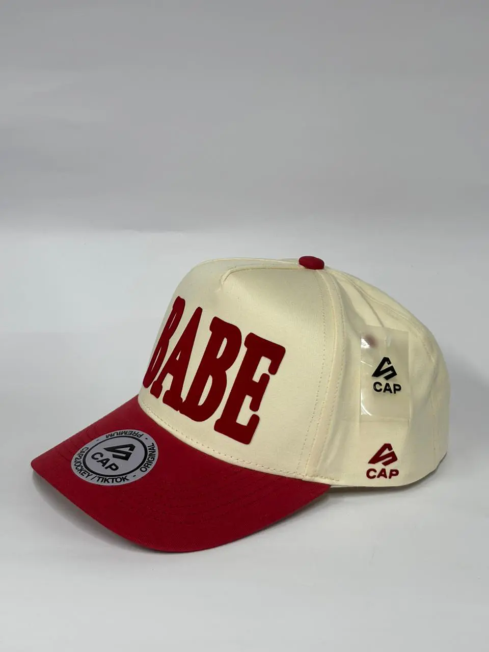 Gorra de lona 5p - Beige x rojo - BABE  3