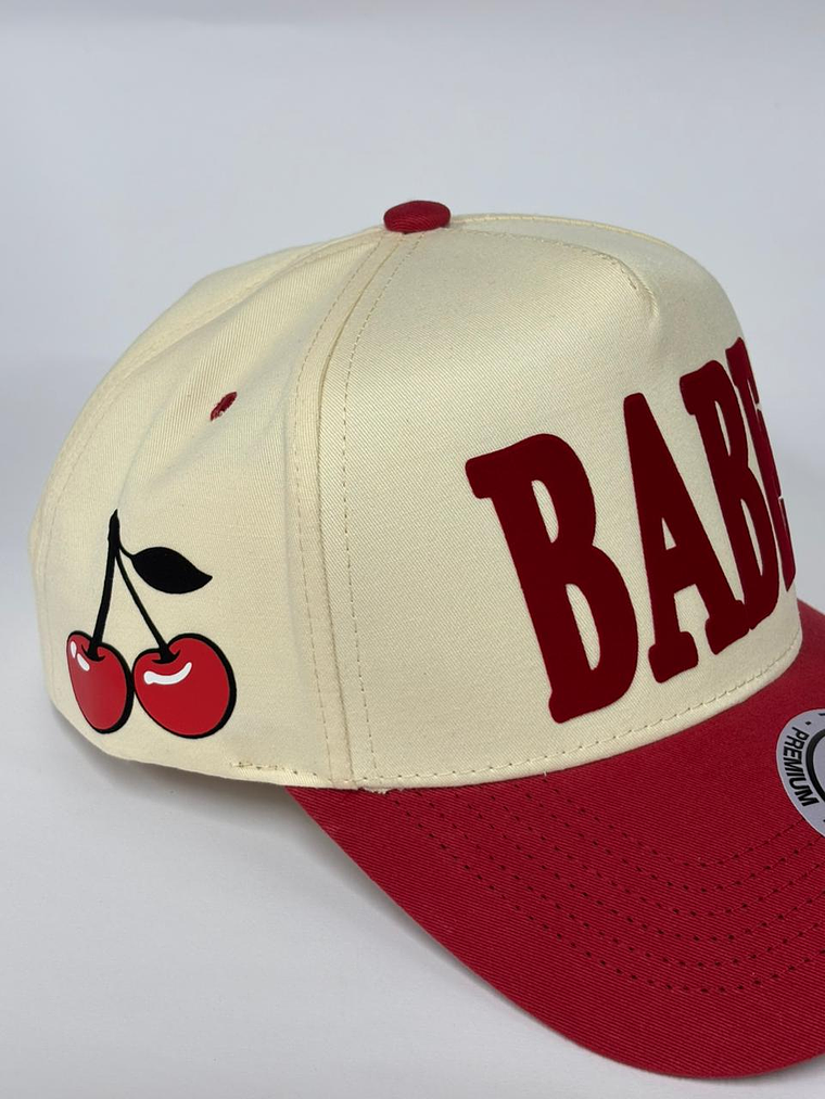 Gorra de lona 5p - Beige x rojo - BABE  4