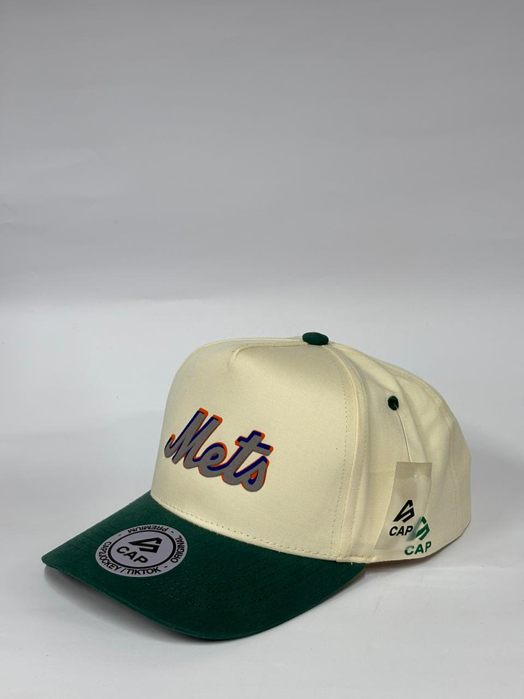 Gorra de lona 5p - Beige x Verde / Mets  3
