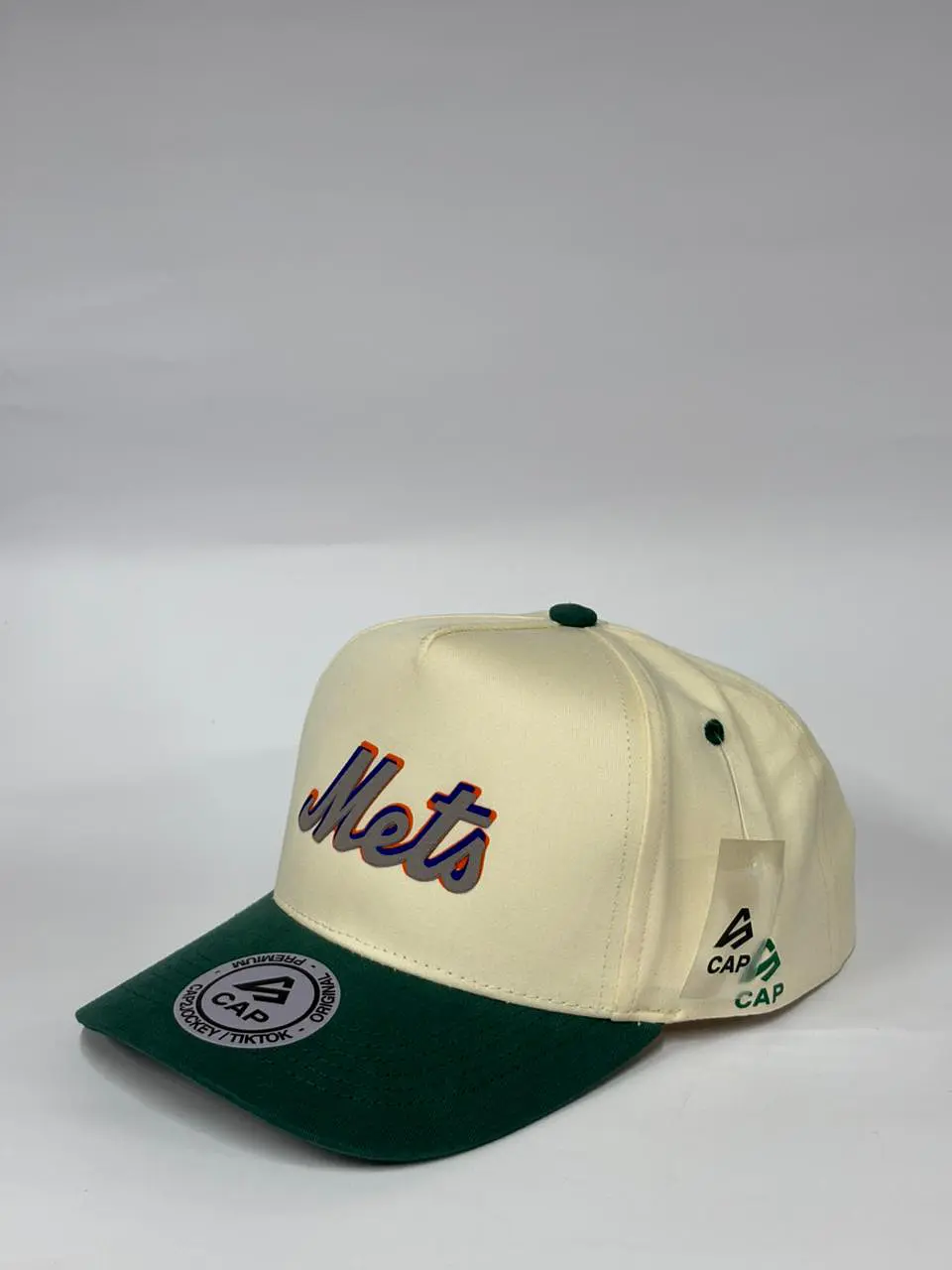Gorra de lona 5p - Beige x Verde / Mets  3