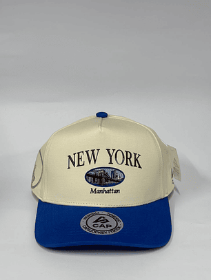 Gorra de lona 5p - Beige x Azul / New York 2.0