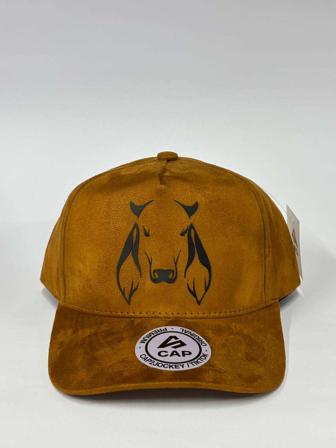 Gorra de gamuza 5p - Marrón / toro cebú  1