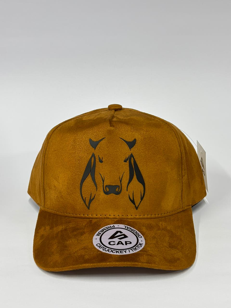 Gorra de gamuza 5p - Marrón / toro cebú  1