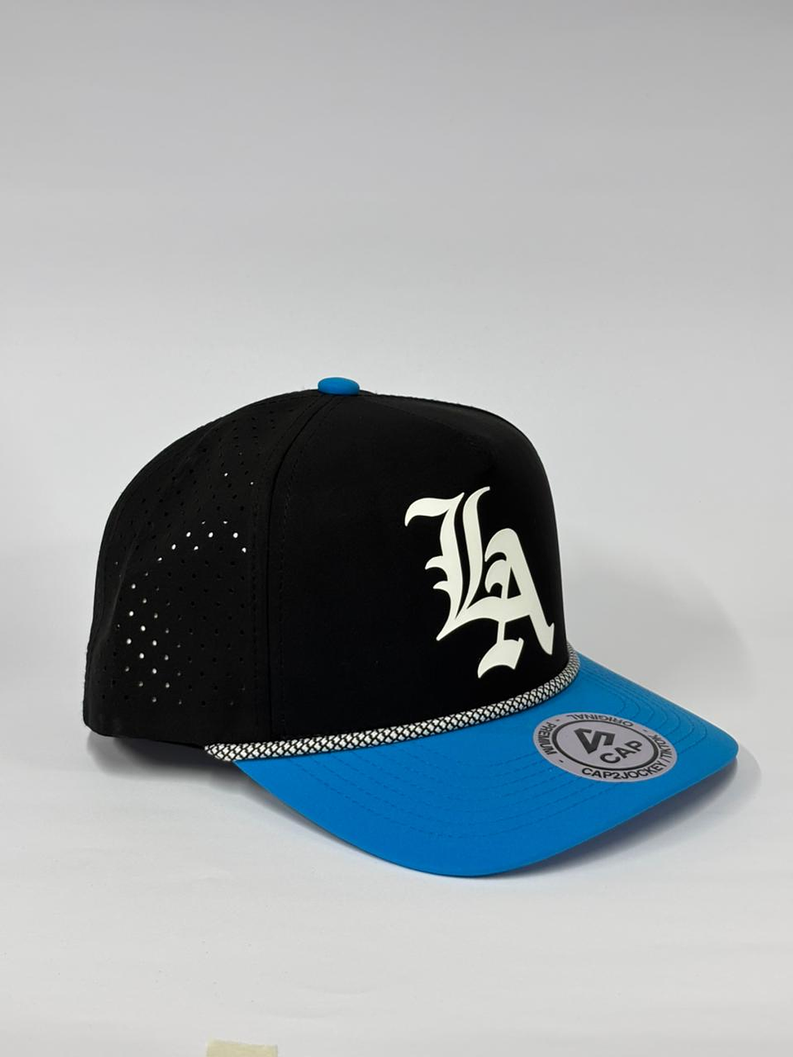Gorra de lona bitono laser 5p - Negro x Azul R / LA 2