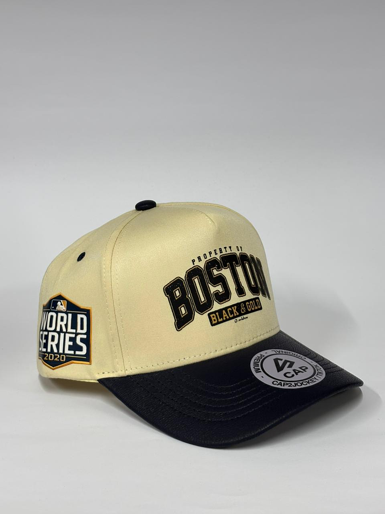 Gorra de lona 5p - beige x azul m / Boston black & Gold  2