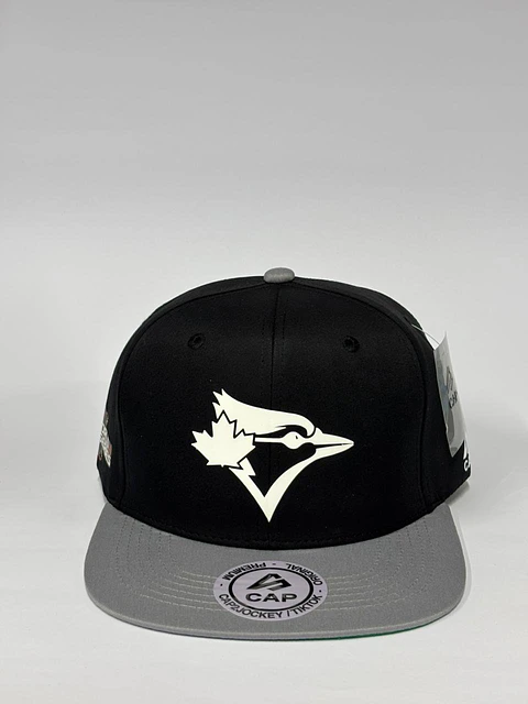 Gorra de lona 6p plana - Bitono Negro x gris - Toronto blue jays