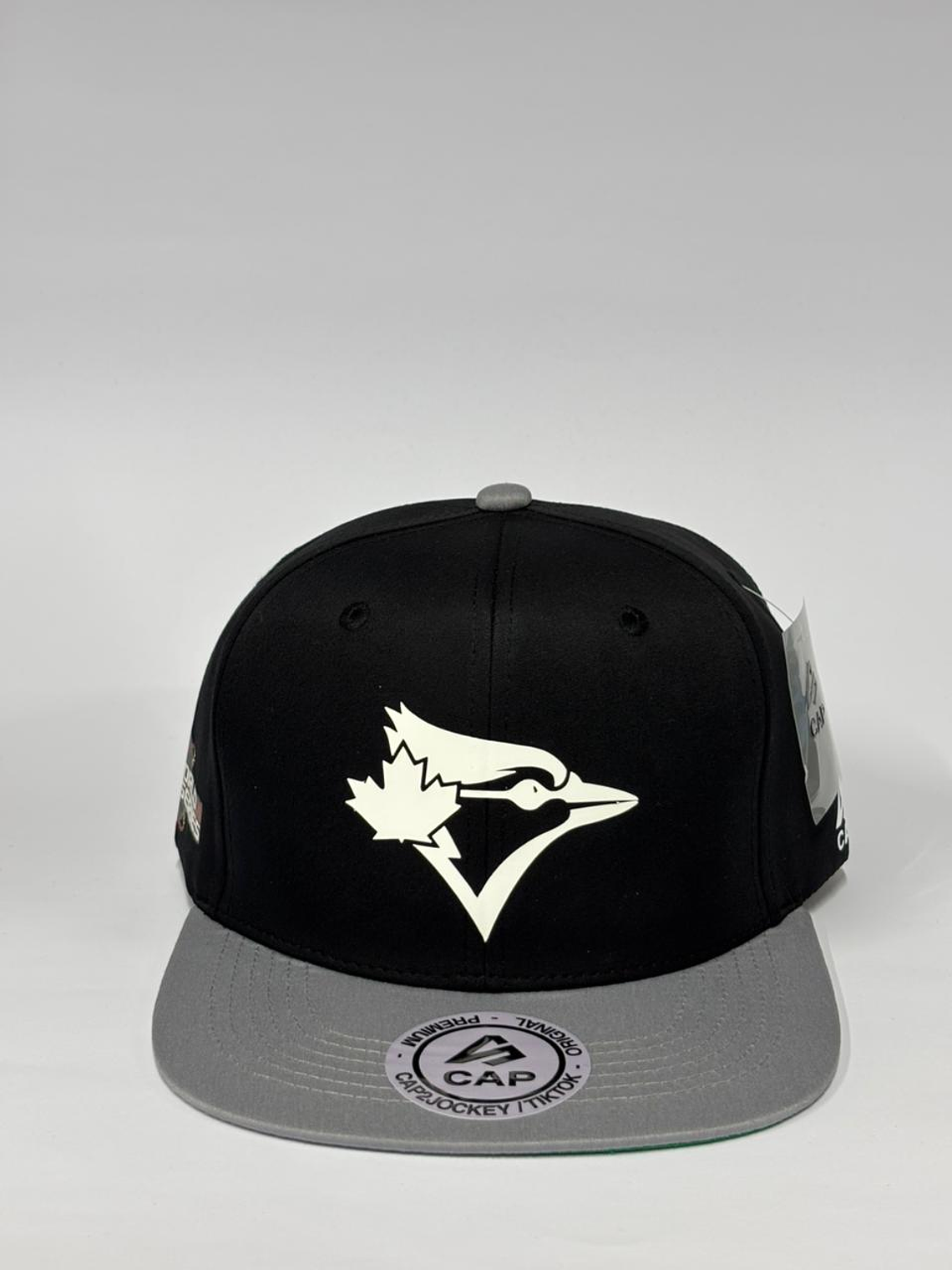 Gorra de lona 6p plana - Bitono Negro x gris - Toronto blue jays 1