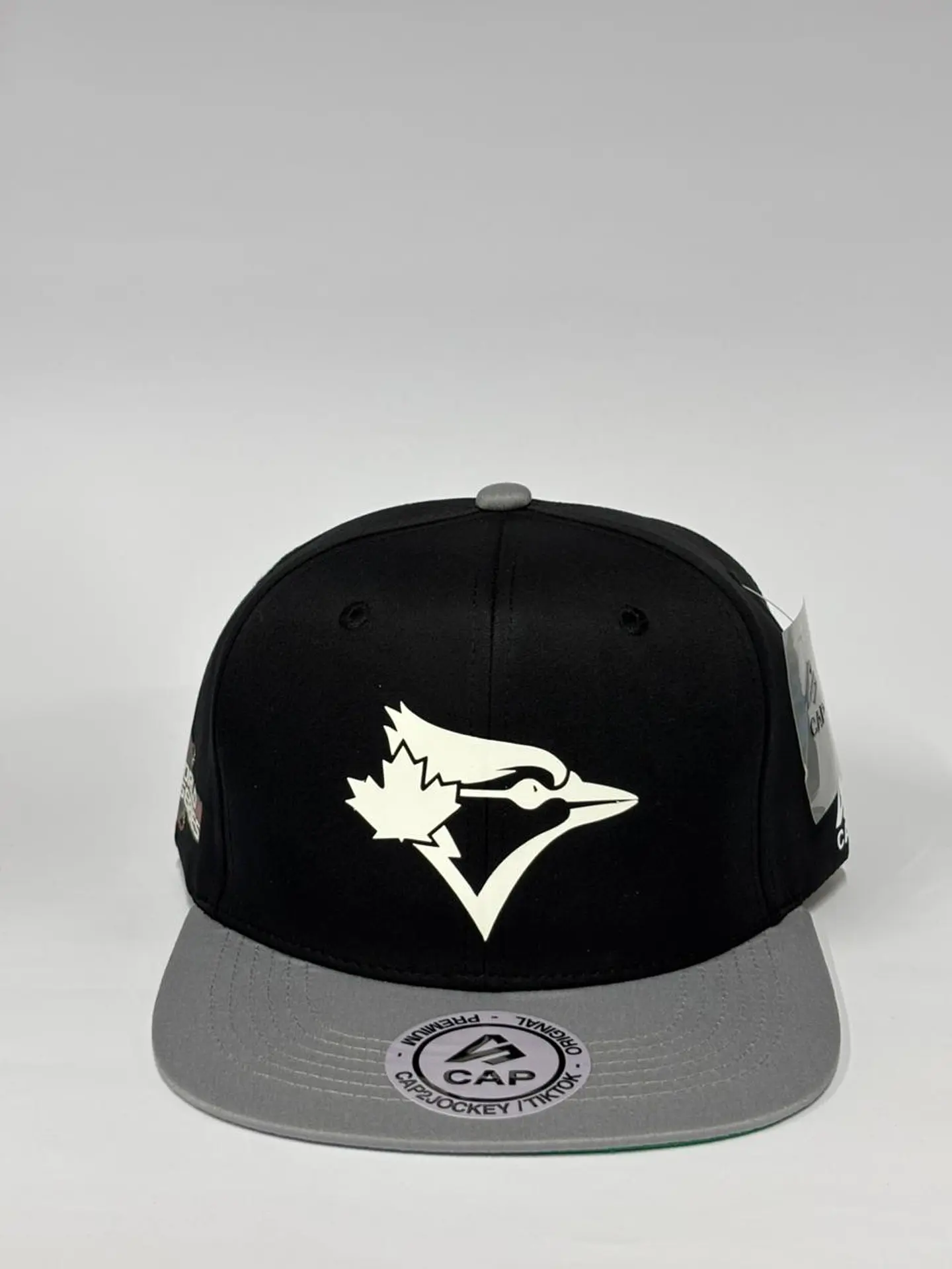 Gorra de lona 6p plana - Bitono Negro x gris - Toronto blue jays 1