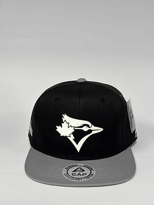 Gorra de lona 6p plana - Bitono Negro x gris - Toronto blue jays