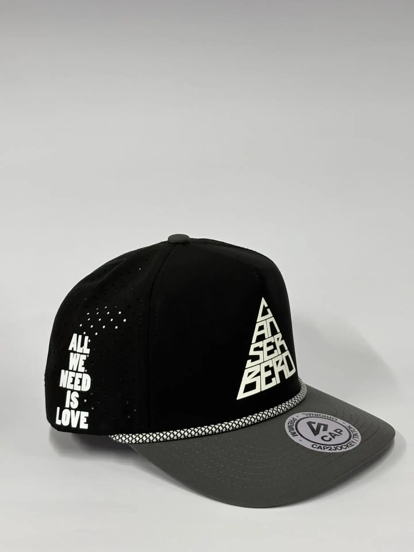Gorra de lona bicolor 5p - Negro x gris / Canserbero epico 2
