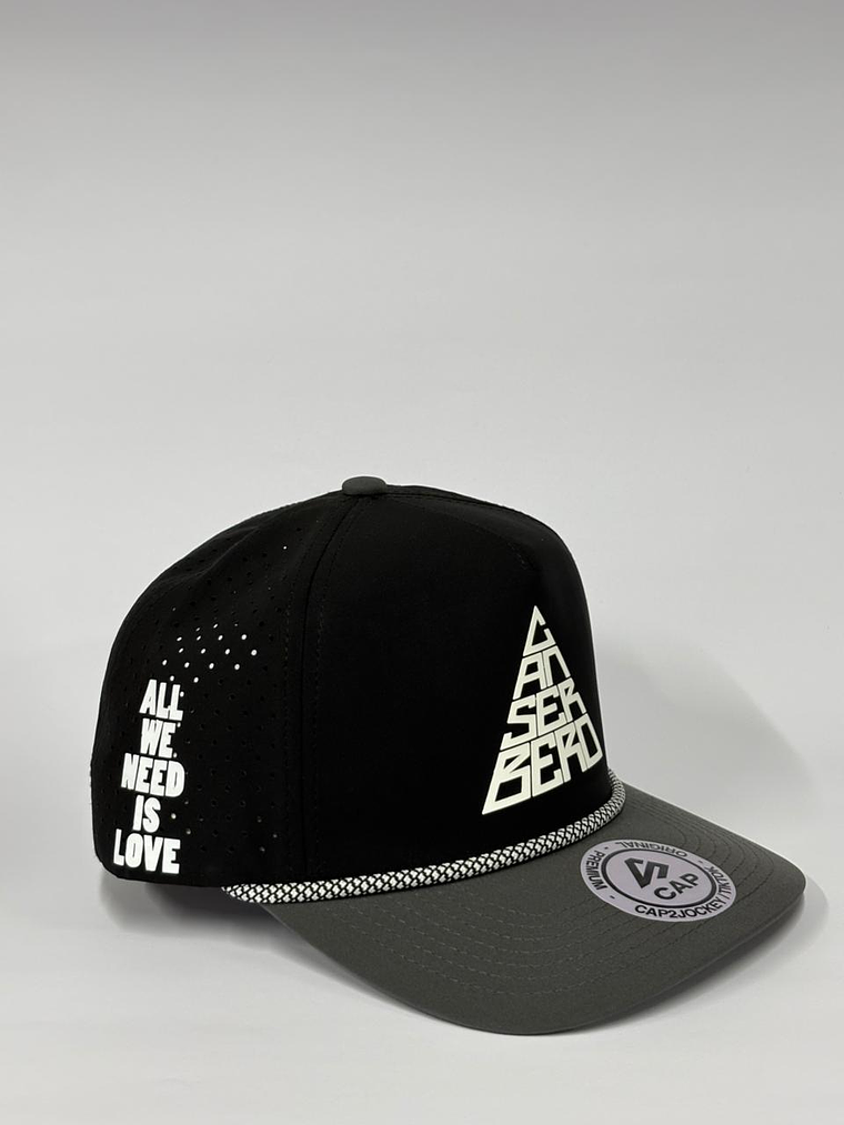 Gorra de lona bicolor 5p - Negro x gris / Canserbero epico 2