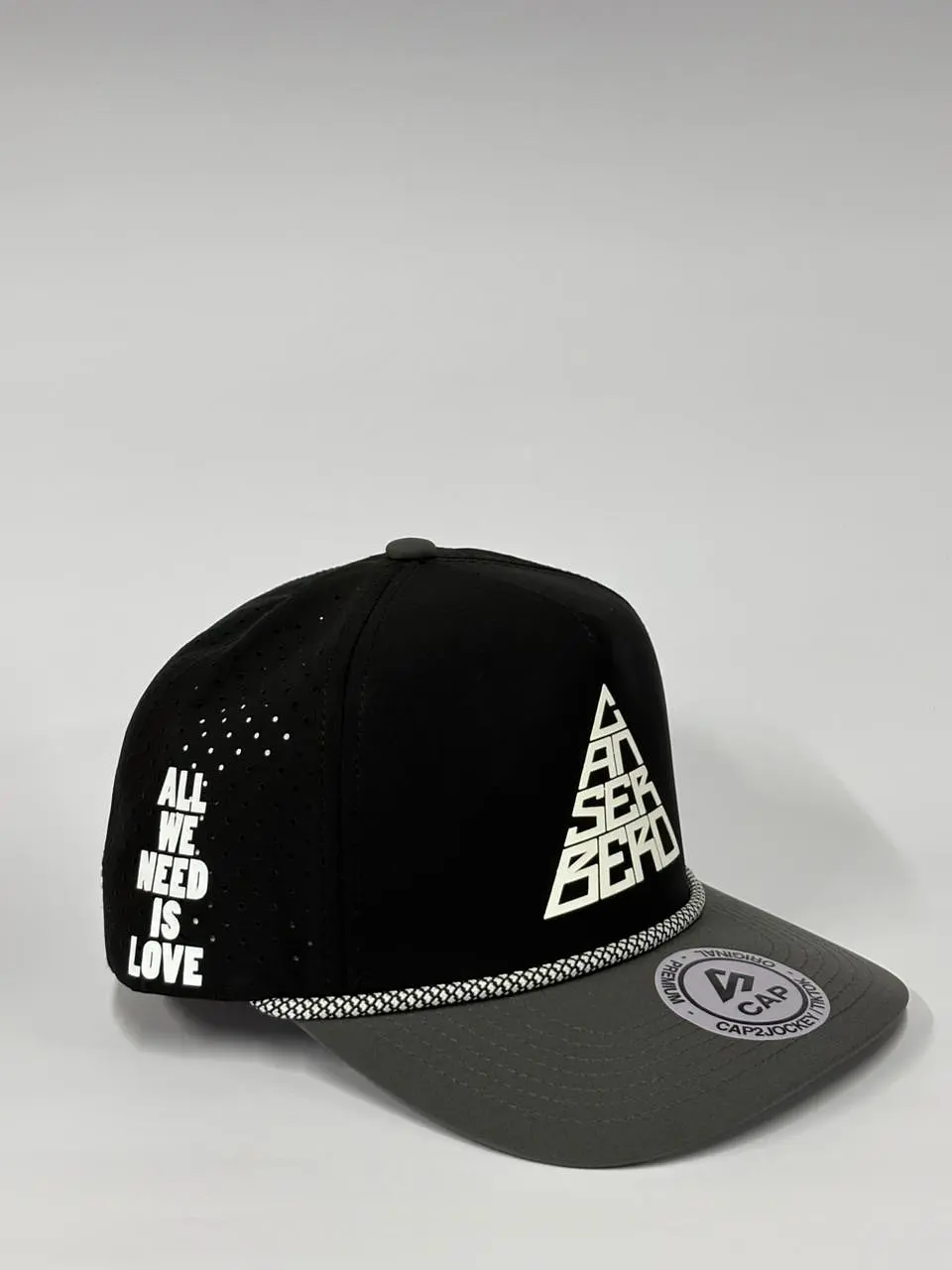 Gorra de lona bicolor 5p - Negro x gris / Canserbero epico 2