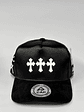Gorra de satín y gamuza 5p - Negro / Cruz de fe  - Miniatura 1