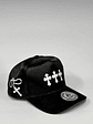 Gorra de satín y gamuza 5p - Negro / Cruz de fe  - Miniatura 2