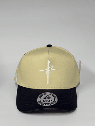Gorra de lona 5p - beige x azul M  / FE 