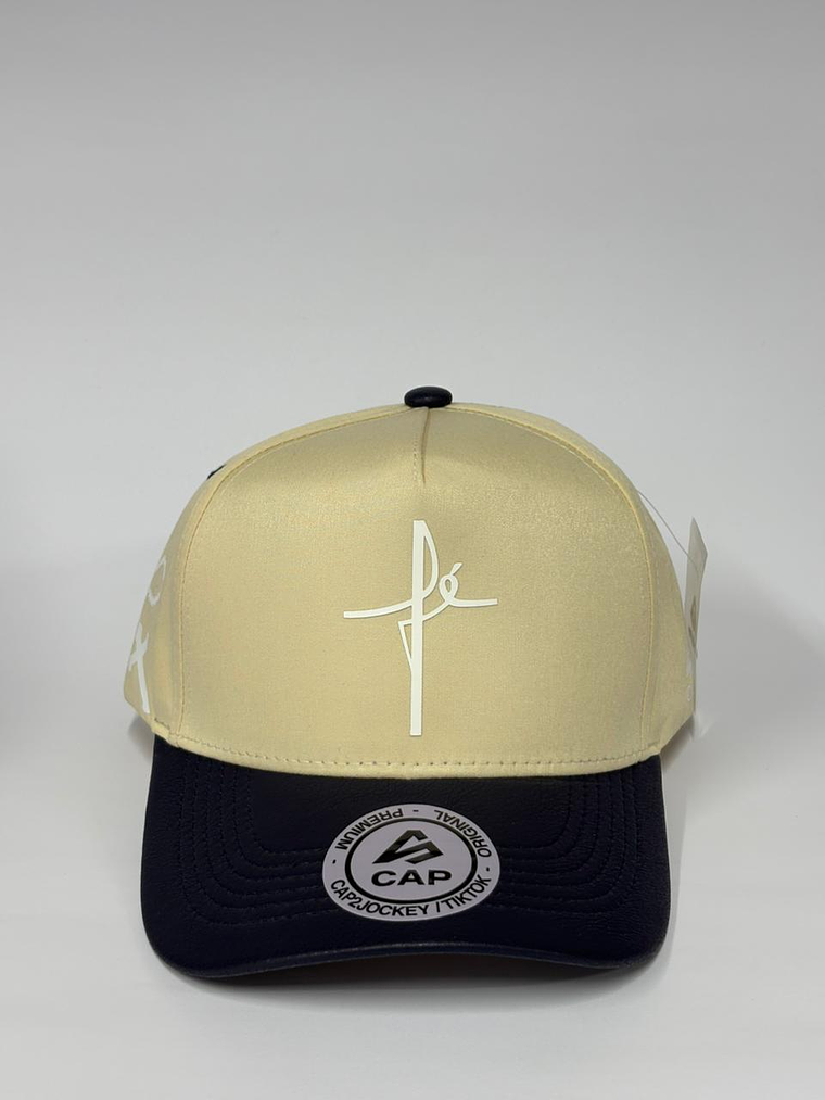 Gorra de lona 5p - beige x azul M  / FE  1