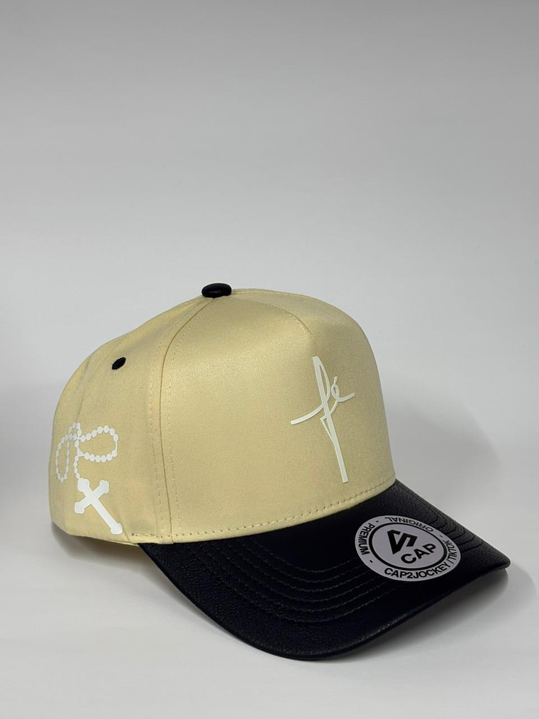 Gorra de lona 5p - beige x azul M  / FE  2