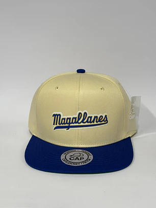 Gorra de lona plana 6p - Beige x Azul R / magallanes 