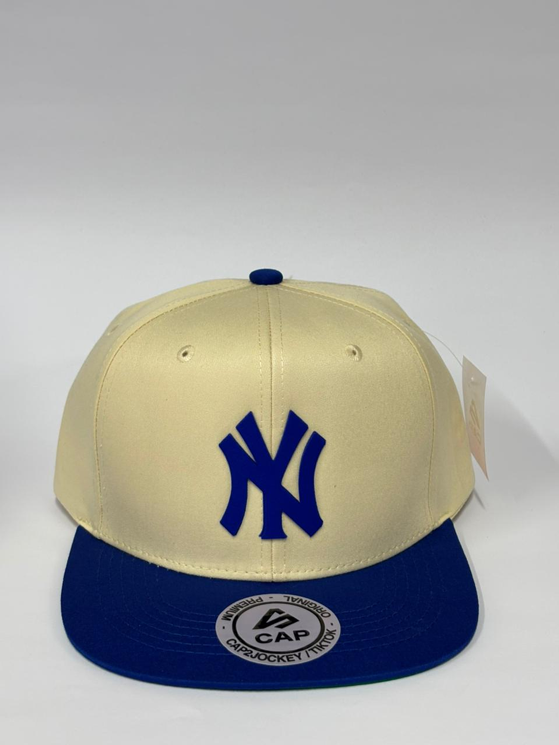 Gorra de lona lisa 6p - Beige x azul r / NY blue  1