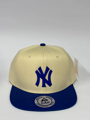 Gorra de lona lisa 6p - Beige x azul r / NY blue 