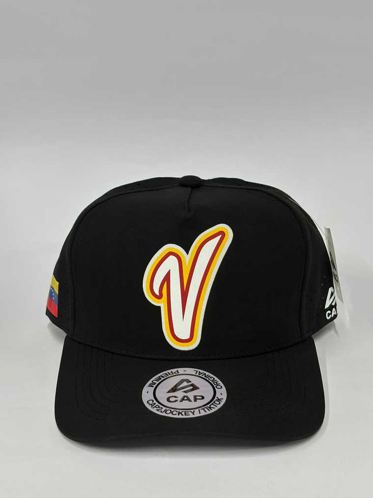 Gorra de lona 5p - Negro / V Venezuela CMB  1