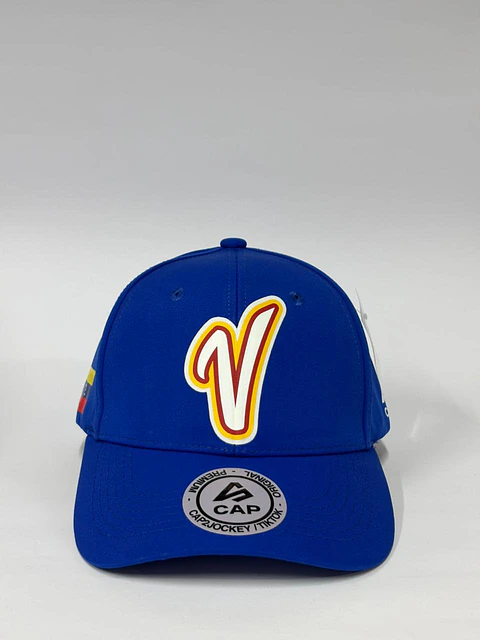 Gorra cerrada de lona 6p - Azul rey / V venezuela CMB