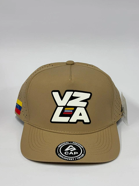 Gorra de lona 5p - Beige / VZLA  blanco