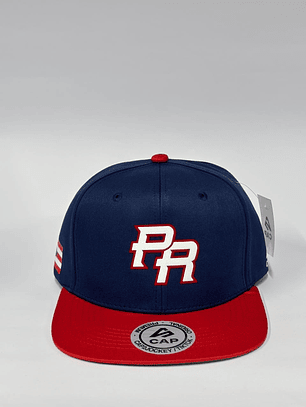 Gorra de lona 6p plana - Azul x rojo / PR - CMB 