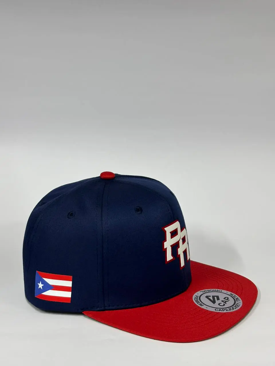 Gorra de lona 6p plana - Azul x rojo / PR - CMB  2