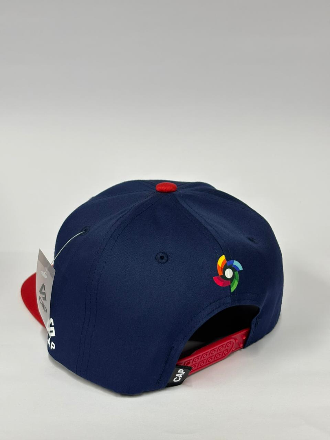 Gorra de lona 6p plana - Azul x rojo / PR - CMB  3
