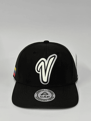 Gorra de lona 6p - Negro / Venezuela silver - CMB