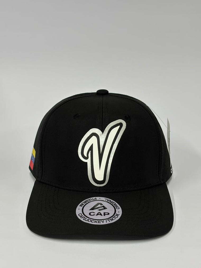Gorra de lona 6p - Negro / Venezuela silver - CMB 1