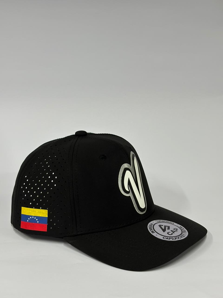 Gorra de lona 6p - Negro / Venezuela silver - CMB 2