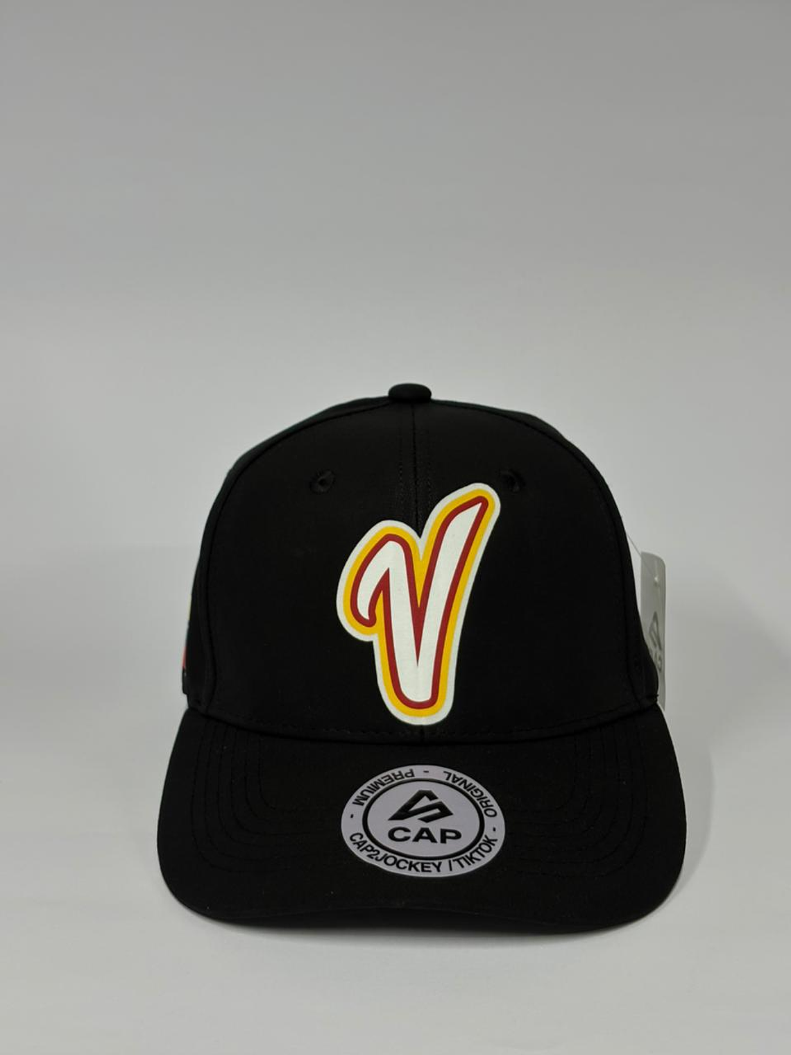 Gorra de lona 6p cerrada - Negro / V Venezuela CMB  1