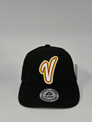 Gorra de lona 6p cerrada - Negro / V Venezuela CMB 